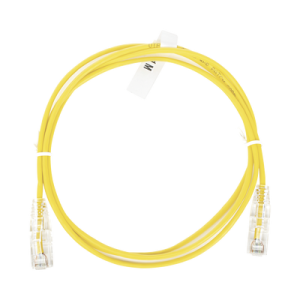 cable de parcheo slim utp cat6 1 metro, amarillo, diámetro reducido (28 awg)