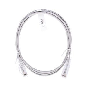 cable de parcheo slim utp cat6 1.5 m gris diámetro reducido (28 awg)