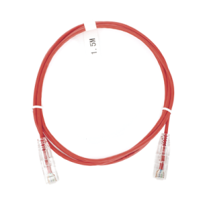 cable de parcheo slim utp cat6 1.5 m rojo diámetro reducido (28 awg)