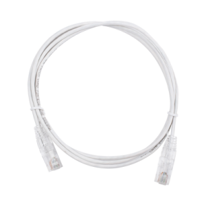 cable de parcheo slim utp cat6 1.5 m blanco diámetro reducido (28 awg)