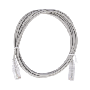 cable de parcheo slim utp cat6 2 m gris diámetro reducido (28 awg)