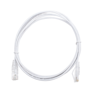 cable de parcheo slim utp cat6 2 m blanco diámetro reducido (28 awg)