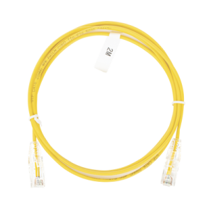 cable de parcheo slim utp cat6 2 m amarillo diámetro reducido (28 awg)
