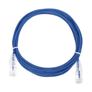cable de parcheo slim utp cat6 3 m azul diámetro reducido (28 awg)