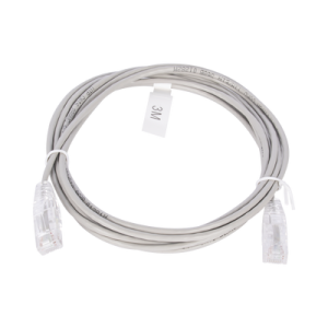 cable de parcheo slim utp cat6 3 m gris diámetro reducido (28 awg)