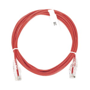 cable de parcheo slim utp cat6 3 m rojo diámetro reducido (28 awg)