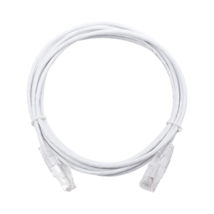 cable de parcheo slim utp cat6 3 m blanco diámetro reducido (28 awg)
