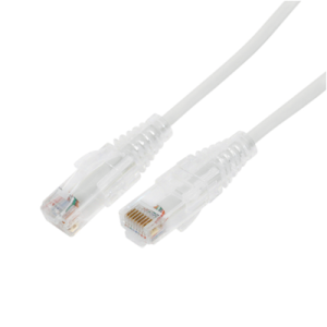cable de parcheo slim utp cat6a 2 m blanco, diámetro reducido (28 awg)