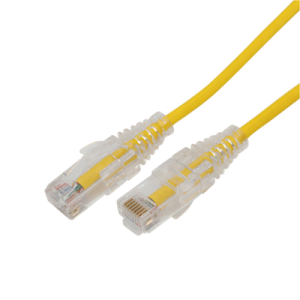 cable de parcheo slim utp cat6a 3 m amarillo, diámetro reducido (28 awg)