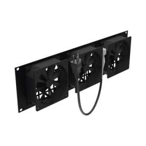 kit de 3 ventilador 110 vca (12 x 12 cm) con clavija 5 15p. para instalación en postes rack