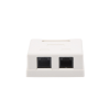 caja de pared con 2 puertos, incluye 2 jacks utp cat5e keystone