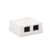 caja de pared con 2 puertos, incluye 2 jacks utp cat5e keystone