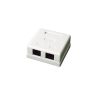 caja de pared con 2 puertos, incluye 2 jacks utp cat5e keystone