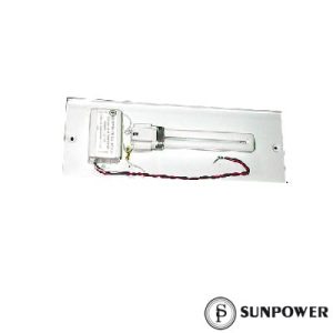 lámpara con balastra electrónica, gabinete metálico, alta eficiencia, 10 w, 600 lúmen.