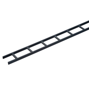 charola tipo escalerilla de secciones rectas, 12 in (305 mm) de ancho, travesaños a intervalos de 9 in (229 mm), tramo de 10 ft (3.05 m), de acero, color negro