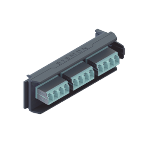 placa acopladora lightverse, 6 conectores dúplex lc/upc "shuttered", acepta hasta 12 fibras multimodo 0m3 y om4