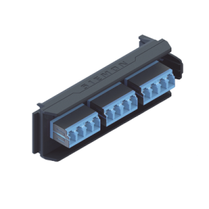 placa acopladora lightverse, 6 conectores dúplex lc/upc "shuttered", acepta hasta 12 fibras monomodo