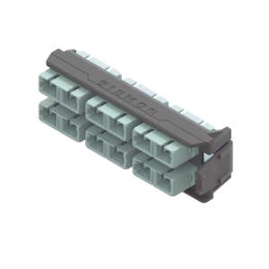 placa acopladora lightverse, 6 conectores dúplex sc, acepta hasta 12 hilos de fibra multimodo om3 y om4 (no shuttered)