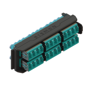 placa acopladora lightverse, 12 conectores dúplex lc/upc, acepta hasta 24 fibras multimodo om3 y om4 (no shuttered)