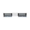 chapa magnética doble para aplicación en puertas de doble hoja. 1200 lbs(x 2). led