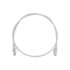 patch cord mc6 modular cat6 utp, cm/ls0h, 3ft, color blanco, diámetro reducido (28awg)