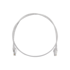patch cord mc6 modular cat6 utp, cm/ls0h, 3ft, color blanco, diámetro reducido (28awg)