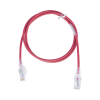patch cord mc6 modular cat6 utp, cm/ls0h, 3ft, color rojo, diámetro reducido (28awg), versión bulk (sin empaque individual)