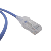 patch cord mc6 modular cat6 utp, cm/ls0h, 3ft, color azul, diámetro reducido (28awg)