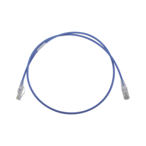 patch cord mc6 modular cat6 utp, cm/ls0h, 3ft, color azul, diámetro reducido (28awg)