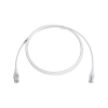 patch cord mc6 modular cat6 utp, cm/ls0h, 5ft, color blanco, diámetro reducido (28awg), versión bulk (sin empaque individual)