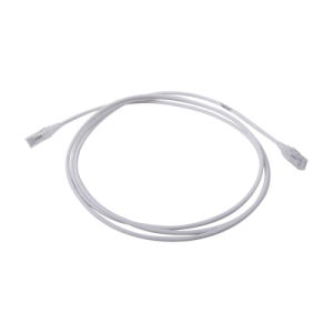 patch cord mc6 modular cat6 utp, cm/ls0h, 7ft, color blanco, diámetro reducido (28awg)
