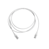 patch cord mc6 modular cat6 utp, cm/ls0h, 7ft, color blanco, diámetro reducido (28awg), versión bulk (sin empaque individual)