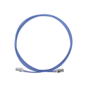 patch cord mc6 modular cat6 utp, cm/ls0h, 7ft, color azul, diámetro reducido (28awg)
