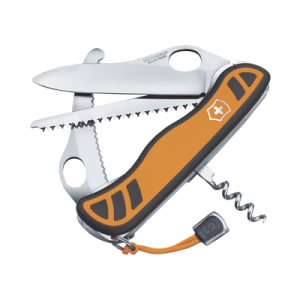navaja victorinox grande hunter xt grip multiherramienta con cachas y 6 funciones. hojas para una mano.