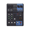 mezcladora de audio | 6 canales | 2 entradas de micro/6 de línea (2 mono + 2 estéreo) | alimentación phantom