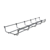 charola bimetálica tipo malla 33/100 mm, ideal para utilizarse al exterior o zonas húmedas, hasta 53 cables cat6, tramo de 3 metros