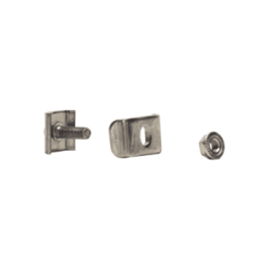 kit 2 para unir tramos de charola, clema mediana, mas tornillo encastrado, con acabado acero inoxidable