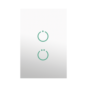 (zwave) interruptor on/off panel táctil touch inalámbrico zwave plus 2 botones. compatible con hubitat hc8, Álula m2m, otro