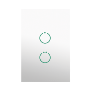 (zwave) interruptor on/off panel táctil touch inalámbrico zwave plus 2 botones. no requiere cable neutro, compatible con hubitat hc8, Álula m2m, otros