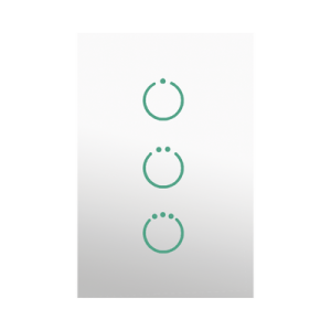 (zwave) interruptor on/off panel táctil touch inalámbrico zwave plus 3 botones. compatible con hubitat hc8, Álula m2m, otro
