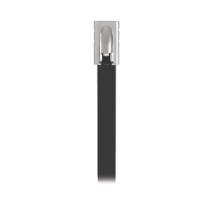 cincho pan steel™ de acero inoxidable 316, de 521mm largo x 4.6mm ancho, color negro, exterior resistente a rayos uv, paquete de 100pz