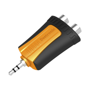 conector estéreo | 3.5 mm 2 x conector hembra rca | adaptador de carcasa de plástico