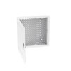 gabinete multipropósito de montaje en pared, de 14 in de altura, con puerta reversible, fabricado en acero, color blanco