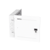 gabinete multipropósito de montaje en pared, de 14 in de altura, con puerta reversible, fabricado en acero, color blanco