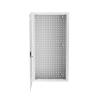 gabinete multipropósito de montaje en pared, de 28 in de altura, con puerta reversible, fabricado en acero, color blanco