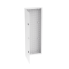 gabinete multipropósito de montaje en pared, de 42 in de altura, con puerta reversible, fabricado en acero, color blanco
