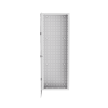 gabinete multipropósito de montaje en pared, de 42 in de altura, con puerta reversible, fabricado en acero, color blanco