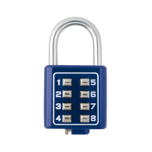candado digital de combinación m35 / no requiere llave / combinación única integrada por 4 dígitos / color azul.