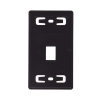 placa de pared modular max, de 1 salida, color negro