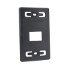 placa de pared modular max, de 2 salida, color negro